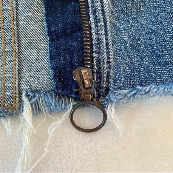 FREE PEOPLE Zip It Up Mini Jean Skirt Size 29 - Picture 9 of 11